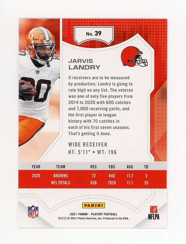 2021 Jarvis Landry Kick Off Playoff Cleveland Browns # 39