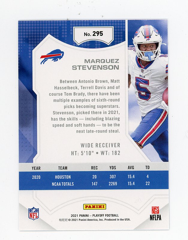 2021 Marquez Stevenson Goal Line Rookie Playoff Buffalo Bills # 295
