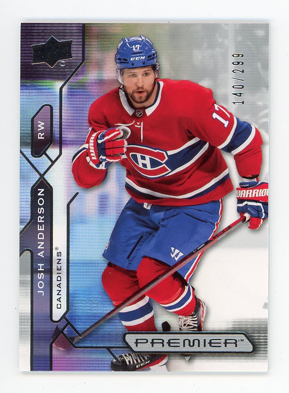 2021-2022 Josh Anderson #D /299 Premier Montreal Canadiens # 66
