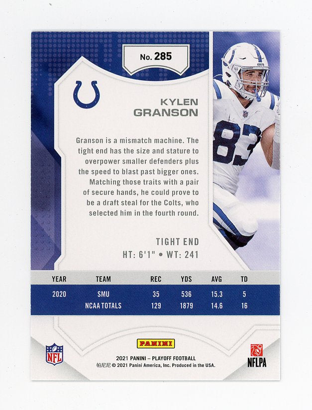 2021 Kylen Granson Rookie Playoff Indianapolis Colts # 285