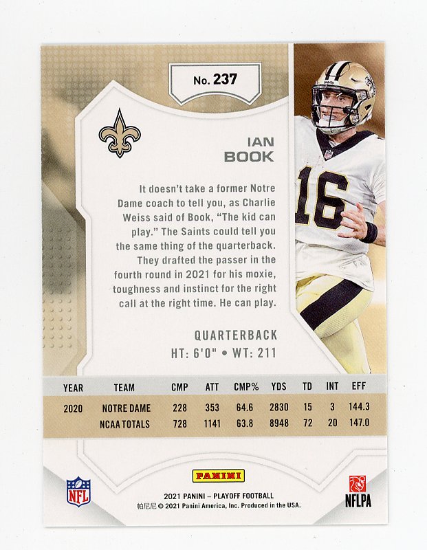 2021 Ian Book Rookie Playoff New Orleans Saints # 237