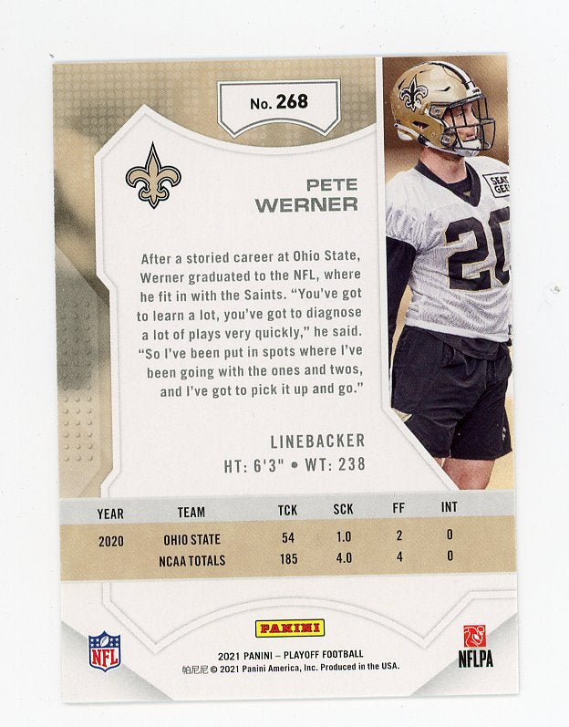 2021 Pete Werner Rookie Playoff New Orleans Saints # 268