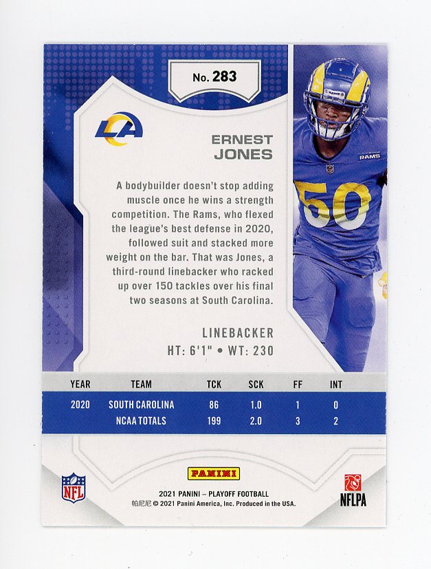 2021 Ernest Jones Rookie Playoff Los Angeles Rams # 283