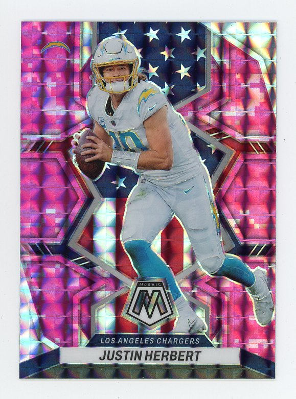 2022 Justin Herbert Pink Camo Mosaic Los Angeles Chargers # 254
