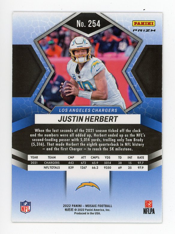 2022 Justin Herbert Pink Camo Mosaic Los Angeles Chargers # 254