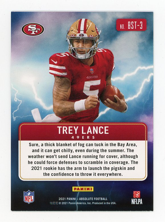 2021 Trey Lance Rookie By Storm Absolute San Francisco 49ers # BST-3