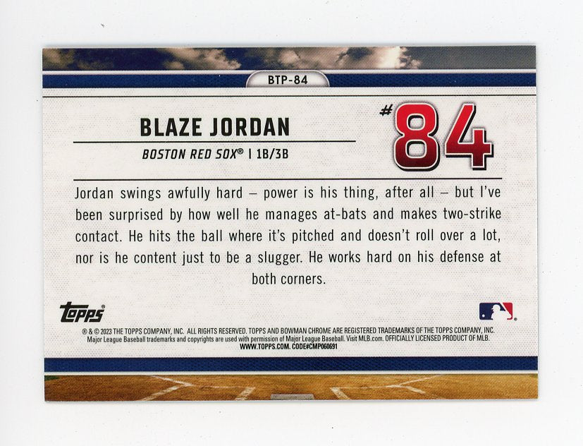 2023 Blaze Jordan Scouts Top 100 Bowman Chrome Boston Red Sox # BTP-84