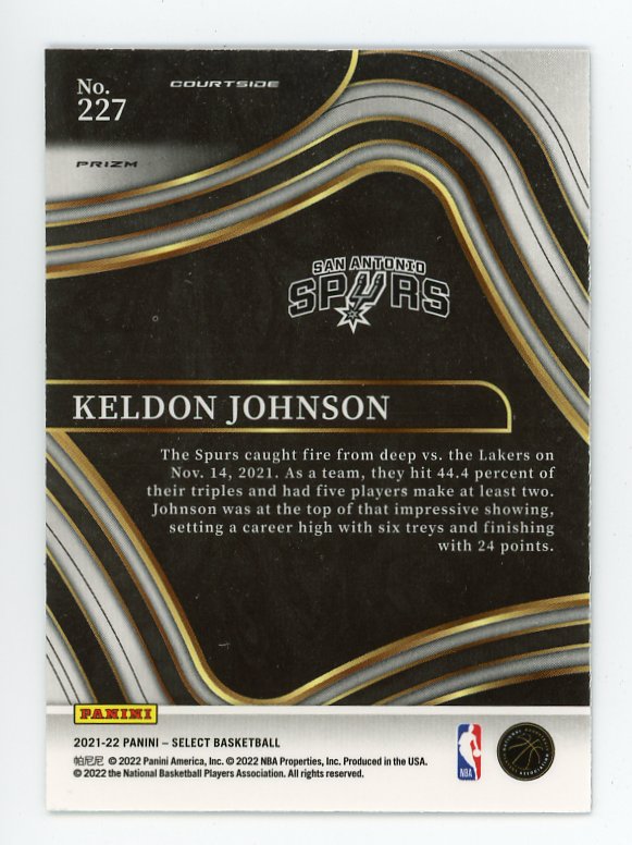 2021-2022 Keldon Johnson Refractor Select San Antonio Spurs # 227