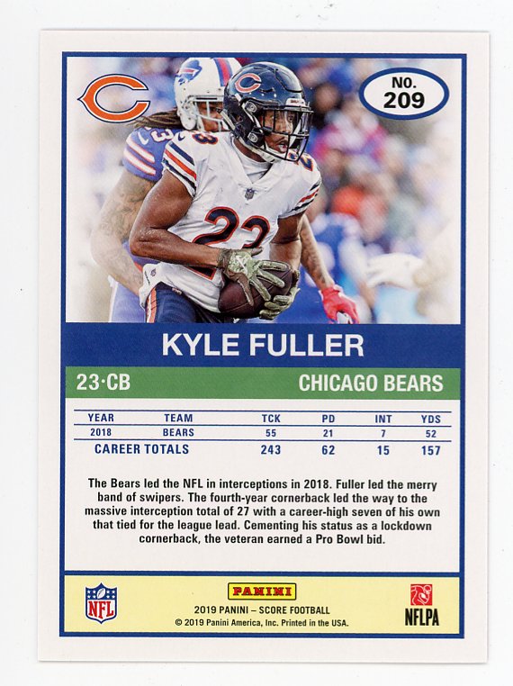 2019 Kyle Fuller Red Score Chicago Bears # 209