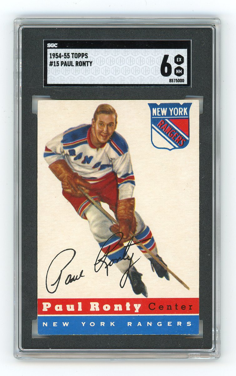 1954-1955 Paul Ronty Topps New York Rangers # 15