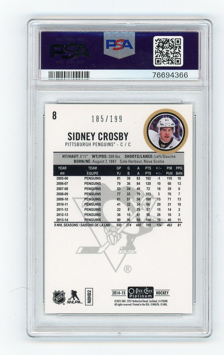 2014-2015 Sidney Crosby White Ice #D /199 O-Pee-Chee Pittsburgh Penguins # 8