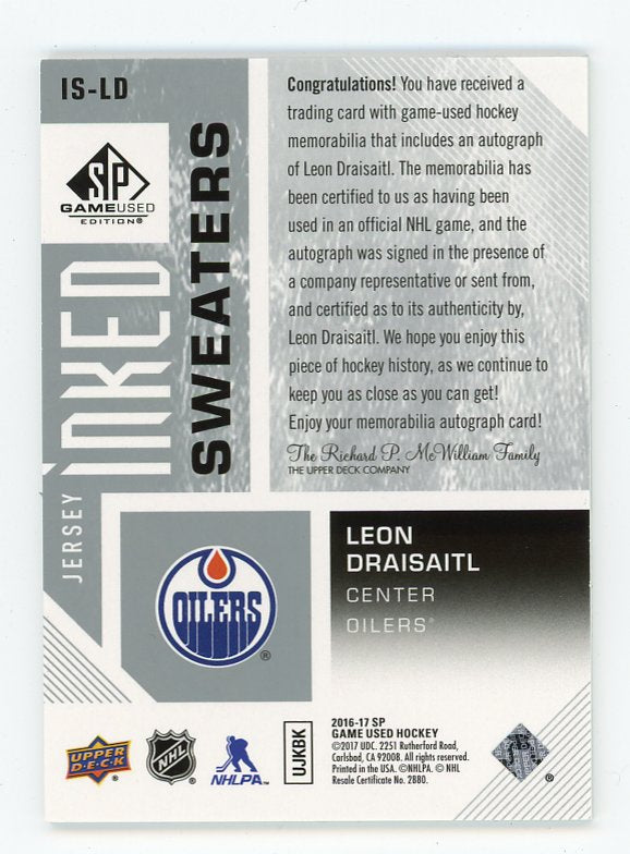 2016-2017 Leon Draisaitl Inked Sweaters #D /99 Game Used Edmonton Oilers # IS-LD