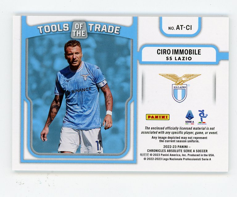 2022-2023 Ciro Immobile Tools Of The Trade #D /99 Absolute SS Lazio # AT-CI