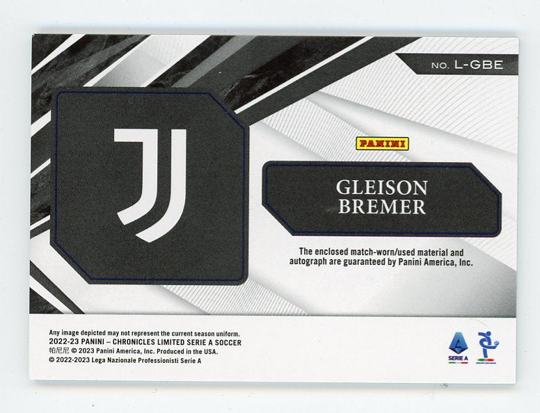 2022-2023 Gleison Bremer Patch Auto #D /139 Chronicles Juventus # L-GBE