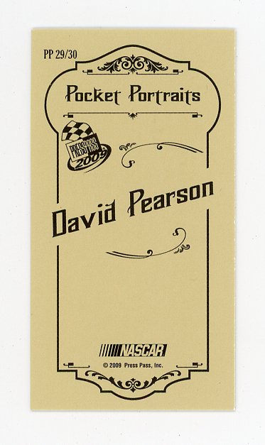 2009 David Pearson Pocket Portraits Nascar # PP29