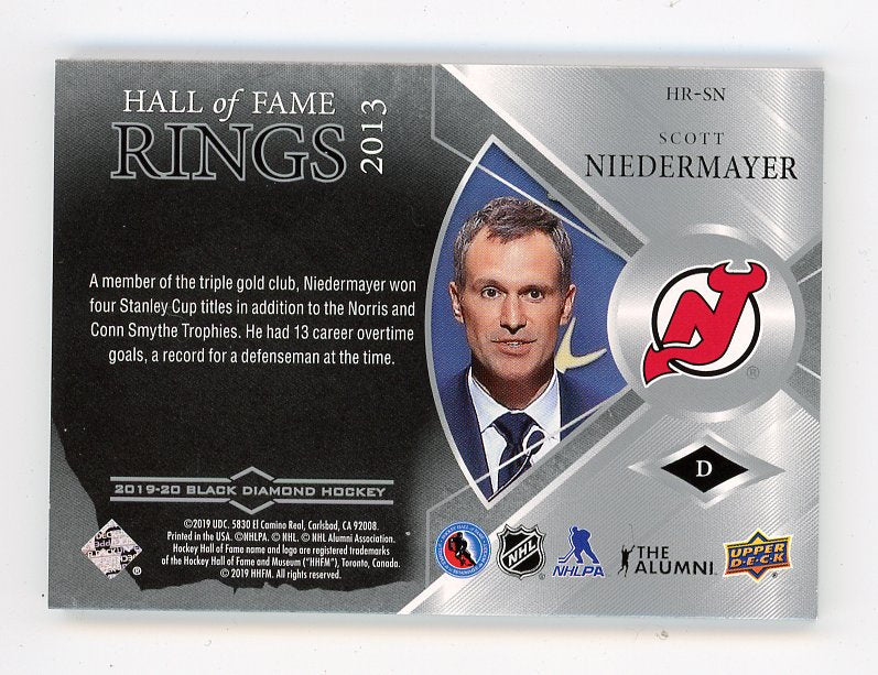 2019-2020 Scott Niedermayer Hall Of Fame Rings Black Diamond New Jersey Devils # HR-SN