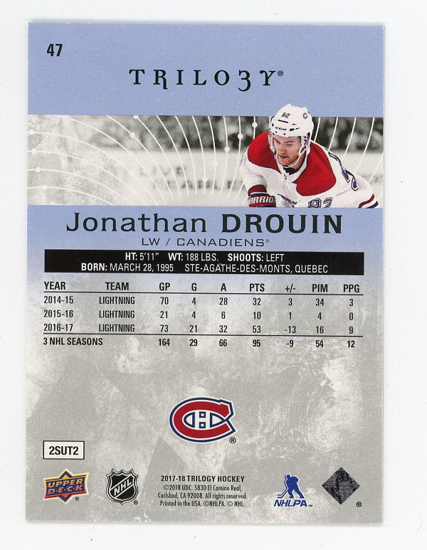 2017-2018 Jonathan Drouin #D /999 Trilogy Montreal Canadiens # 47