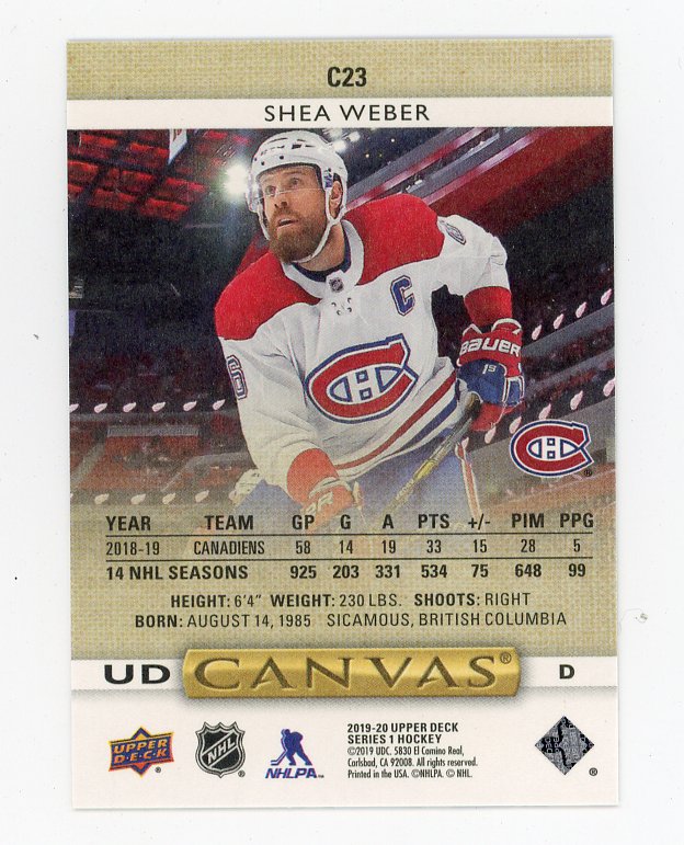 2019-2020 Shea Weber UD Canvas Upper Deck Montreal Canadiens # C23