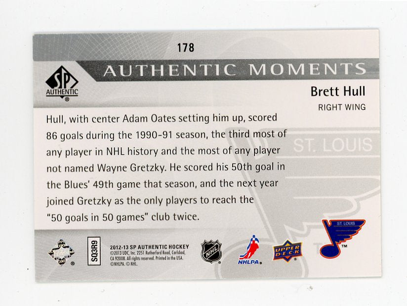 2012-2013 Brett Hull Authentic Moments SP Authentic St.Louis Blue Jays # 178