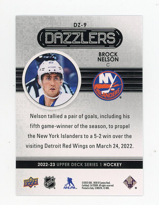 2022-2023 Brock Nelson Dazzlers Upper Deck New York Islanders # DZ-9