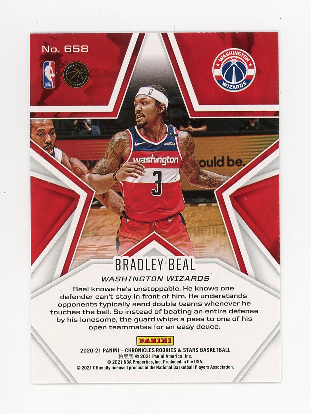 2020-2021 Bradley Beal Rookies & Stars Chronicles Washington Wizards # 658