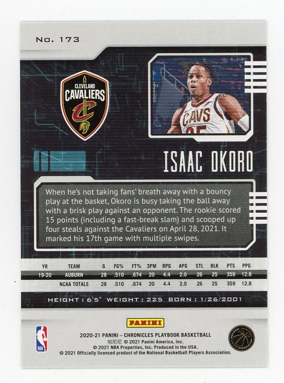 2020-2021 Isaac Okoro Rookie Playbook Cleveland Cavaliers # 173