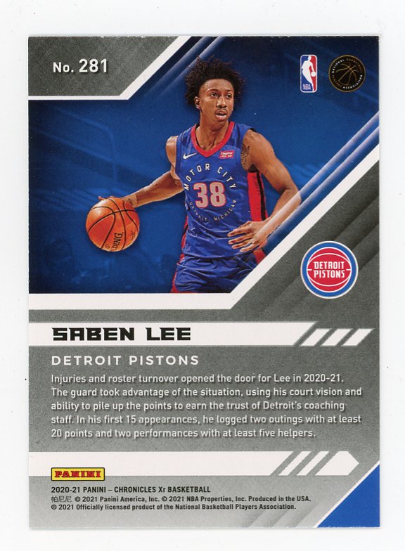2020-2021 Saben Lee Rookie Chronicles XR Detroit Pistons # 281