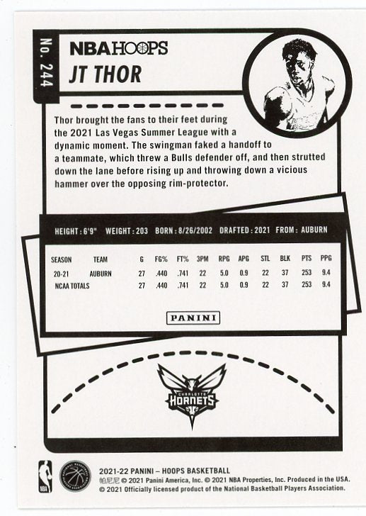 2021-2022 JT Thor Rookie NBA Hoops Charlotte Hornets # 244