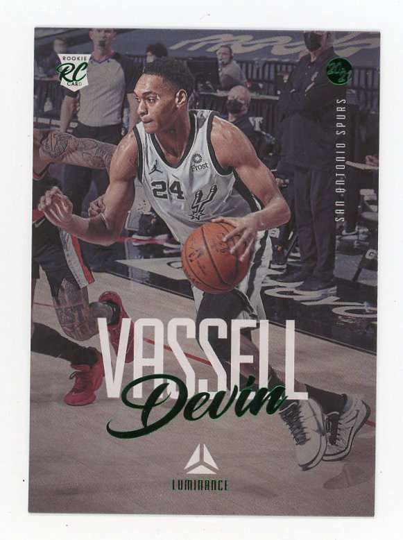 2020-2021 Devin Vassell Green Rookie Luminance San Antonio Spurs # 153