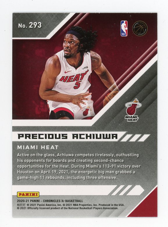2020-2021 Precious Achiuwa Rookie Chronicles XR Miami Heat # 293
