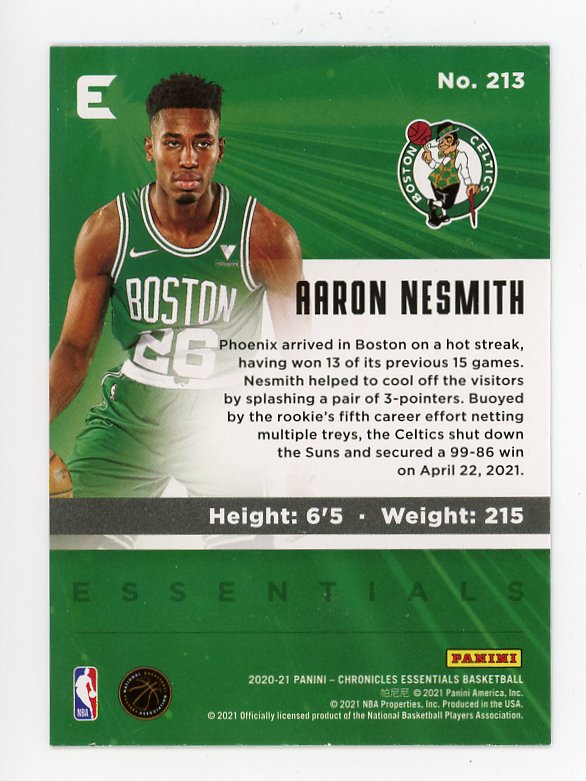 2020-2021 Aaron Nesmith Rookie Chronicles Essentials Boston Celtics # 213