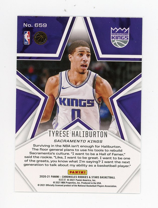 2020-2021 Tyrese Haliburton Rookies & Stars Panini Sacramento Kings # 659