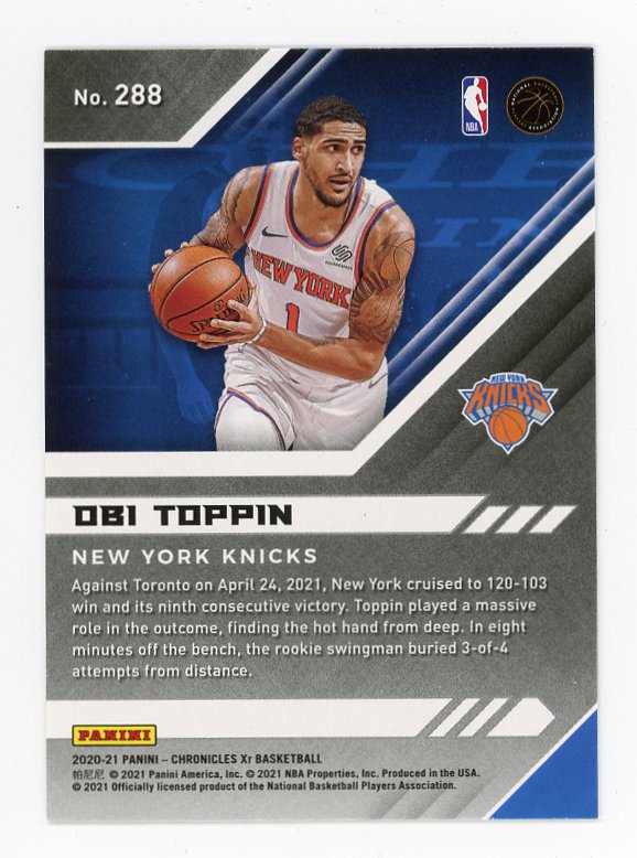 2020-2021 Obi Toppin Rookie Chronicles XR New York Knicks # 288