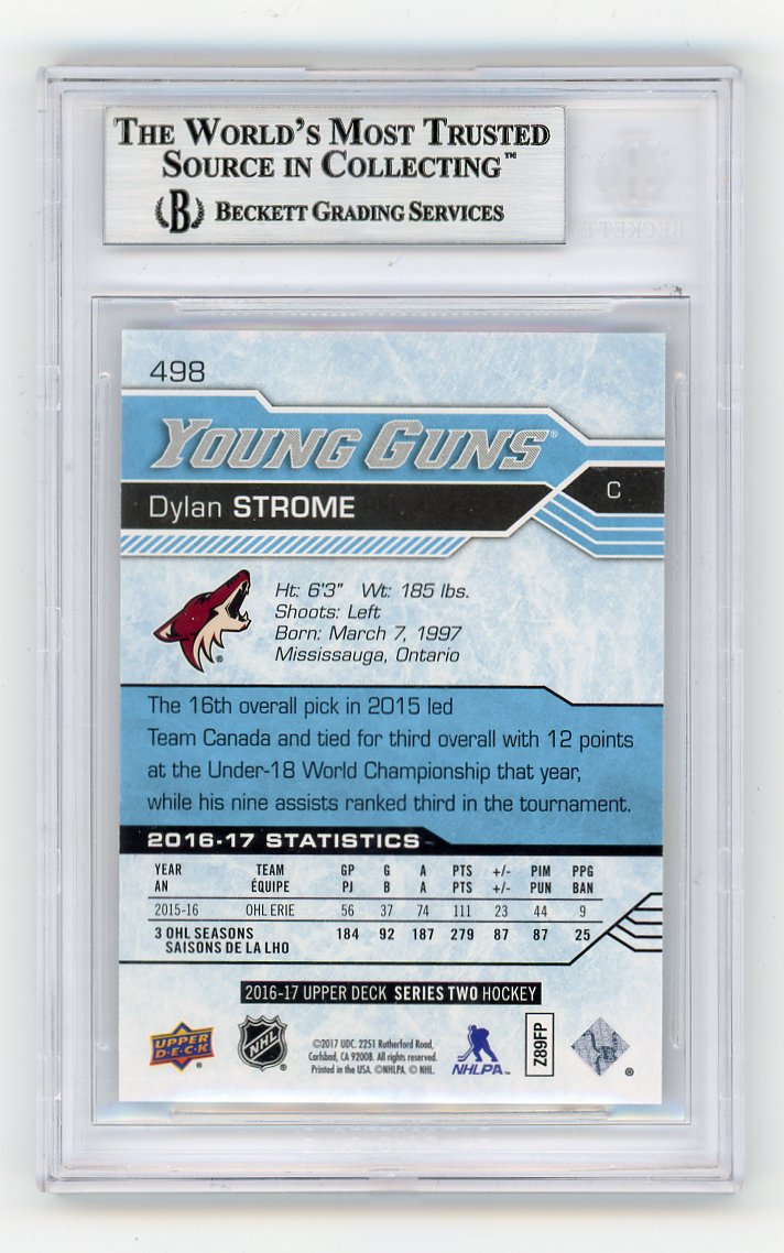2016-2017 Dylan Strome Young Guns Exclusives #D /100 Arizona Coyotes # 498