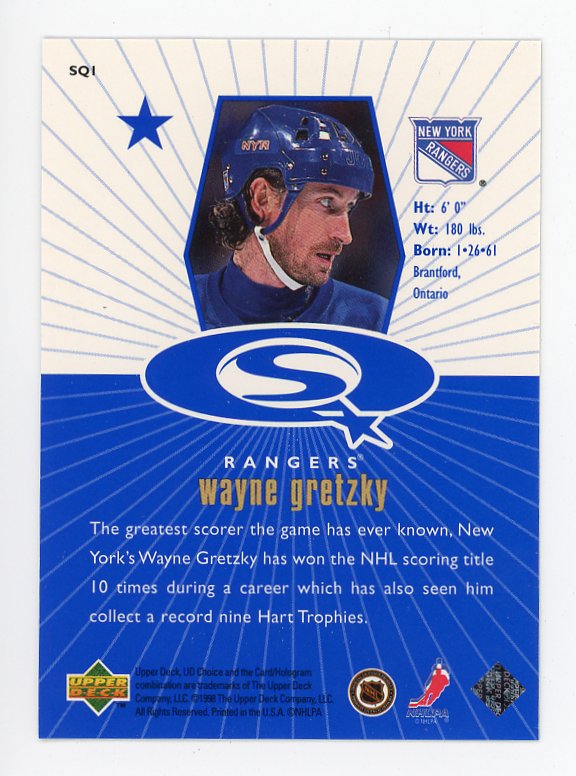 1998-1999 Wayne Gretzky Blue Starquest Upper Deck New York Rangers # SQ1