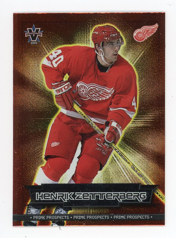 2003 Henrik Zetterberg Prime Prospects Vanguard Detroit Red Wings # 9