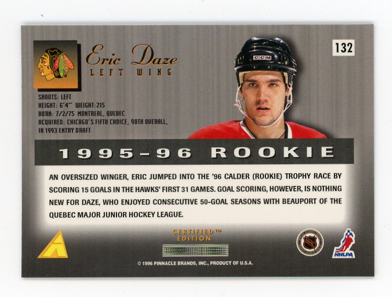 1995-1996 Eric Daze Rookie Select Chicago Blackhawks # 132