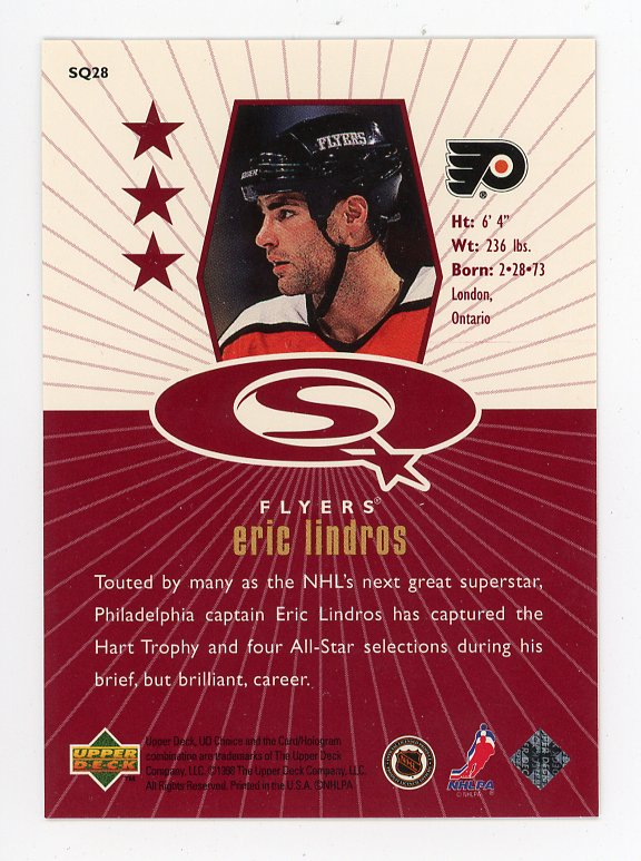 1997-1998 Eric Lindros Starquest Red Upper Deck Philadelphia Flyers # SQ28