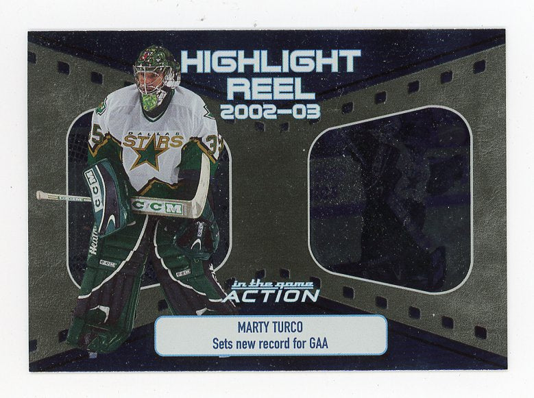 2002-2003 Marty Turco Highlight Reel In The Game Dallas Stars # HR-11