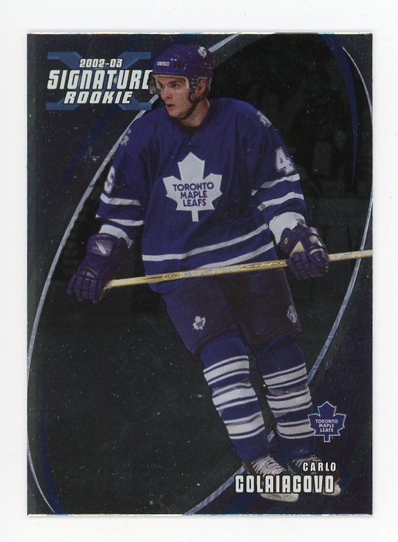 2002-2003 Carlo Colaiacovo Signature Rookie In The Game Toronto Maple Leafs # 179