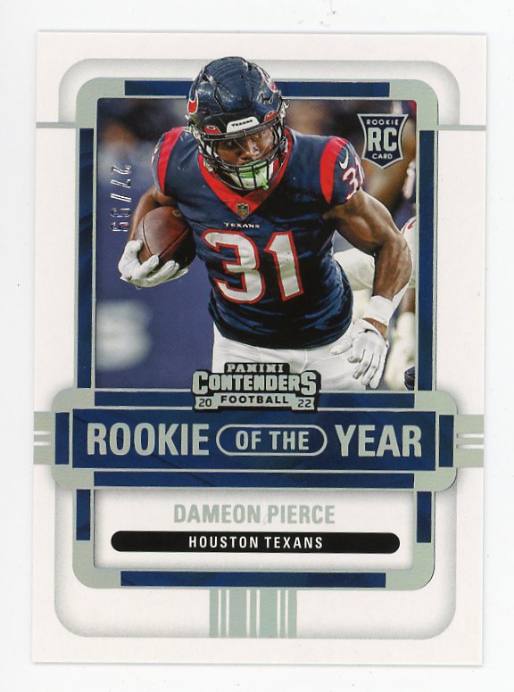 2022 Dameon Pierce Rookie Of The Year #D /99 Houston Texans # ROY-DPI