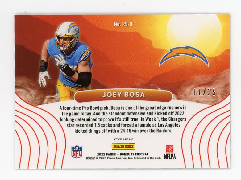 2022 Joey Bosa Rising Suns #D /25 Donruss Optic Los Angeles Chargers # RS-8