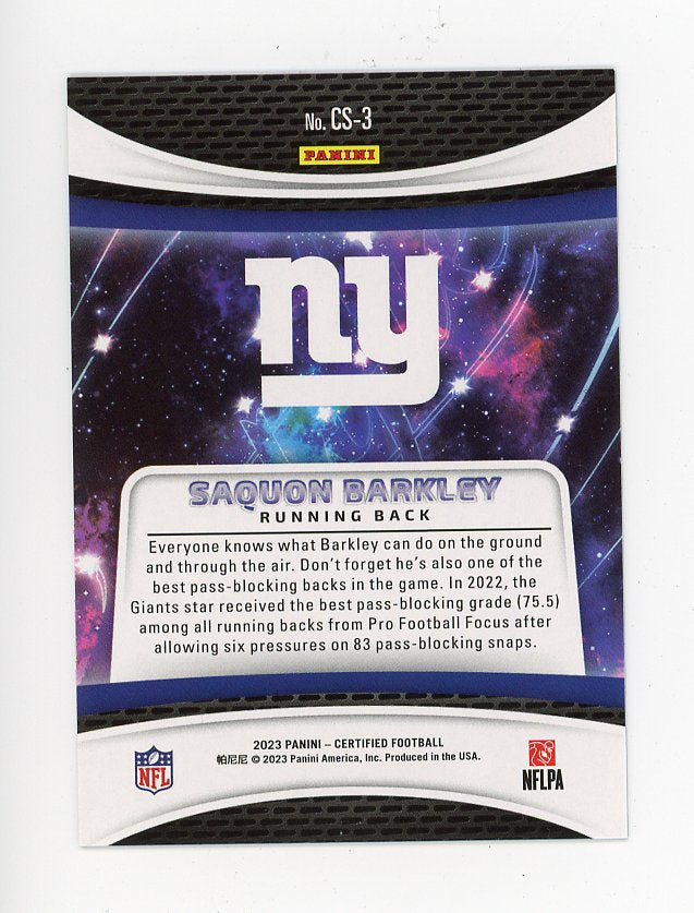 2023 Saquon Barkley Pink #D /199 Certified New York Giants # CS-3