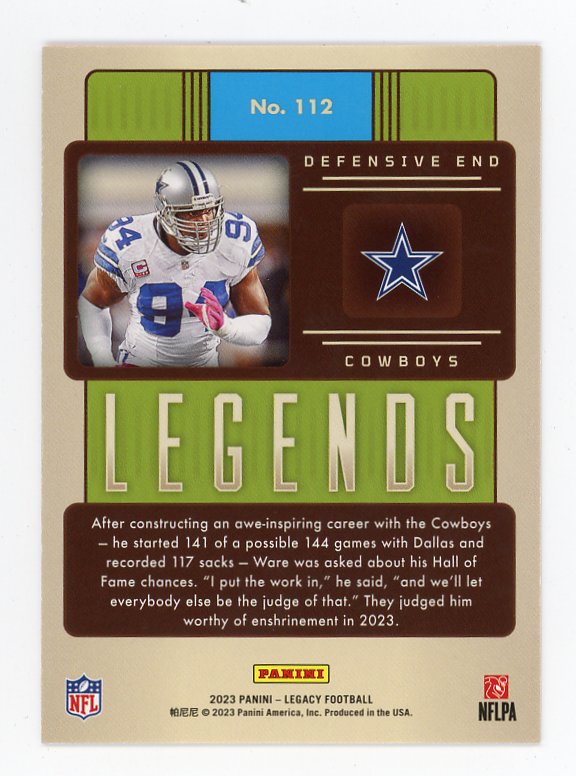 2023 Demarcus Ware Legends #D /900 Legacy Dallas Cowboys # 112