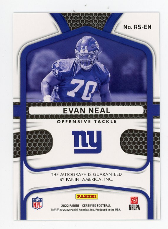 2022 Evan Neal Rookie Signatures #D /50 Certified New York Giants # RS-EN