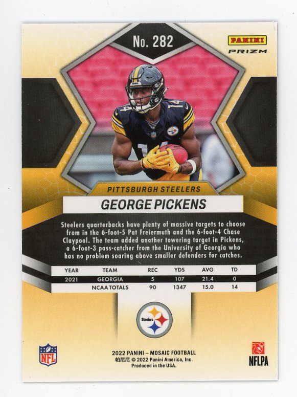 2023 George Pickens Rookie Camo Pink Mosaic Pittsburgh Steelers # 282