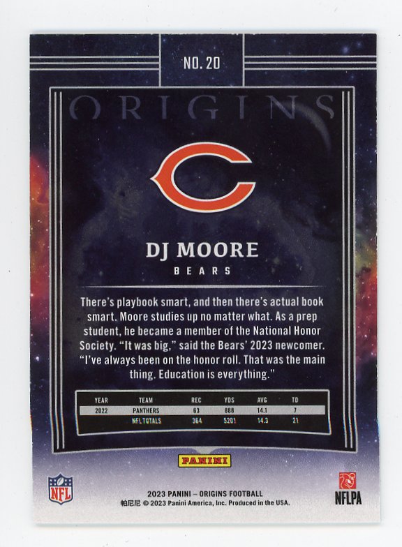 2023 DJ Moore Origins Chicago Bears # 20