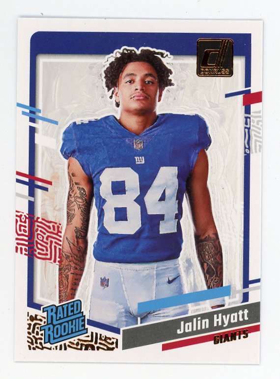 2023 Jalin Hyatt Rated Rookie Portraits Donruss New York Giants # 23