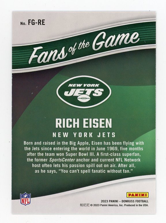 2023 Rich Eisen Fans Of The Game Donruss New York Jets # FG-RE