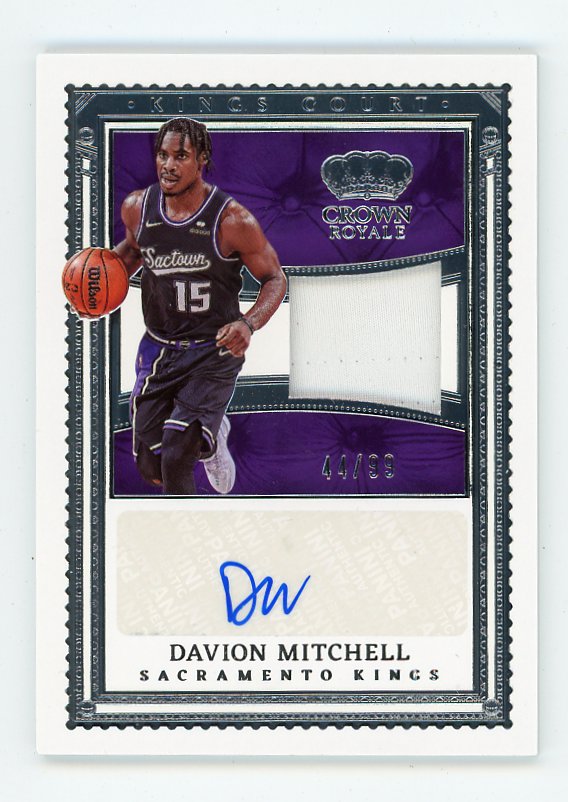 2022-2023 Davion Mitchell Kings Court Auto #D /99 Panini Sacramento Kings # KCJ-DVM